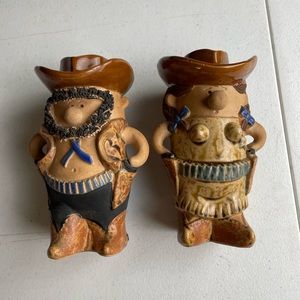 Vintage Cowboy and Cowgirl Salt and Pepper Shakers Japan